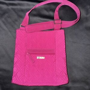 Vera Bradley FUCHSIA Hipster LARGE CROSSBODY Purse HANDBAG Pink MAGENTA Classic